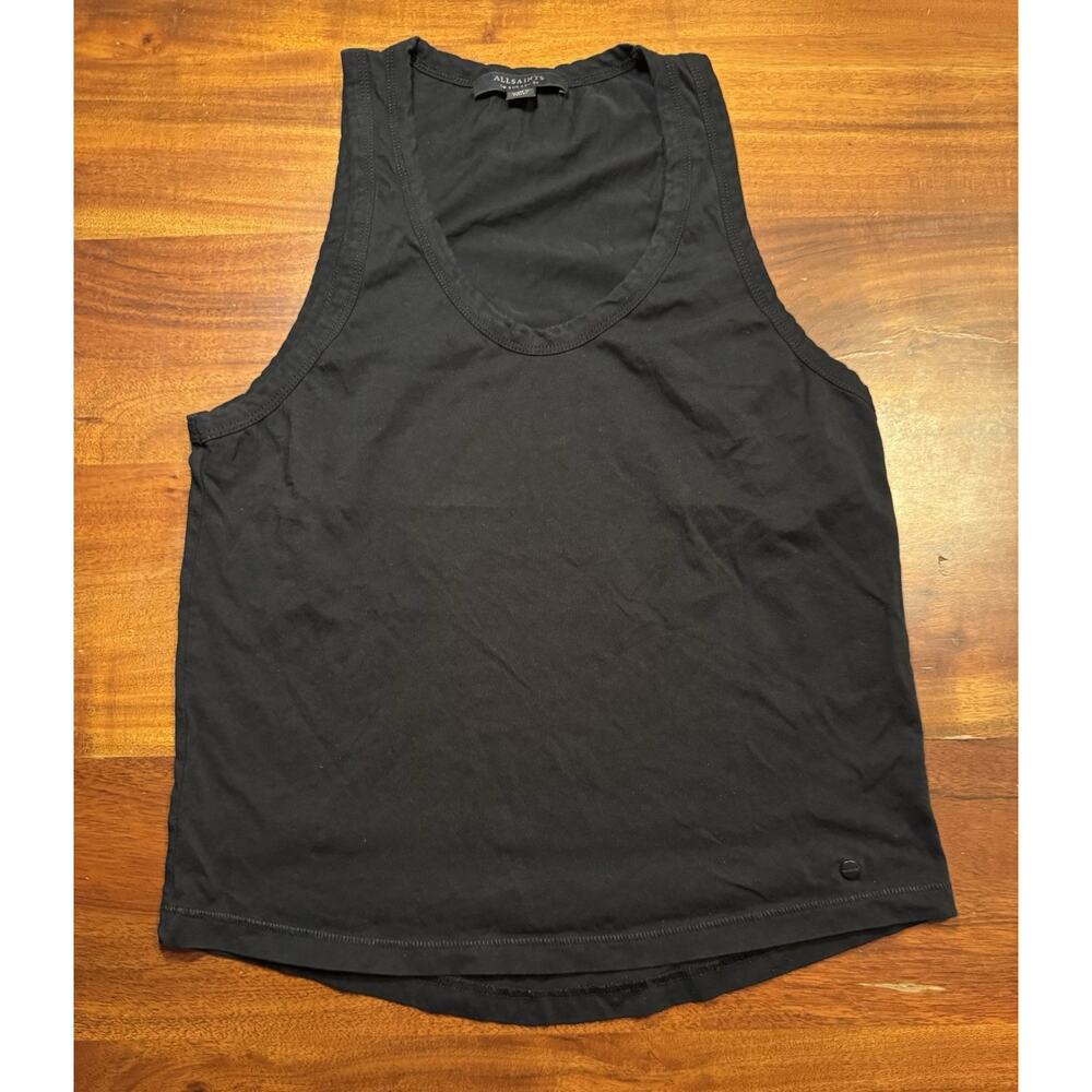 AllSaints Women’s Black Sleeveless Minimalist Tank Top Sz 4